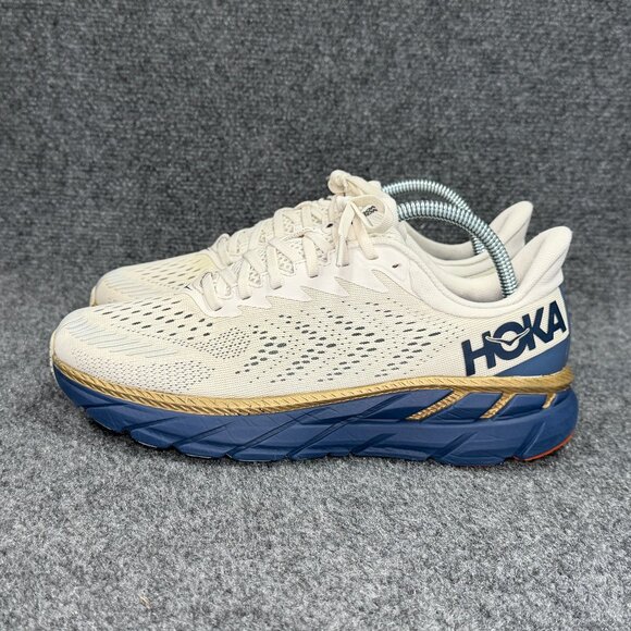 Hoka Clifton 7 Running Shoes Women's Size 9 White Blue Athletic Training Sneaker - Picture 5 of 12